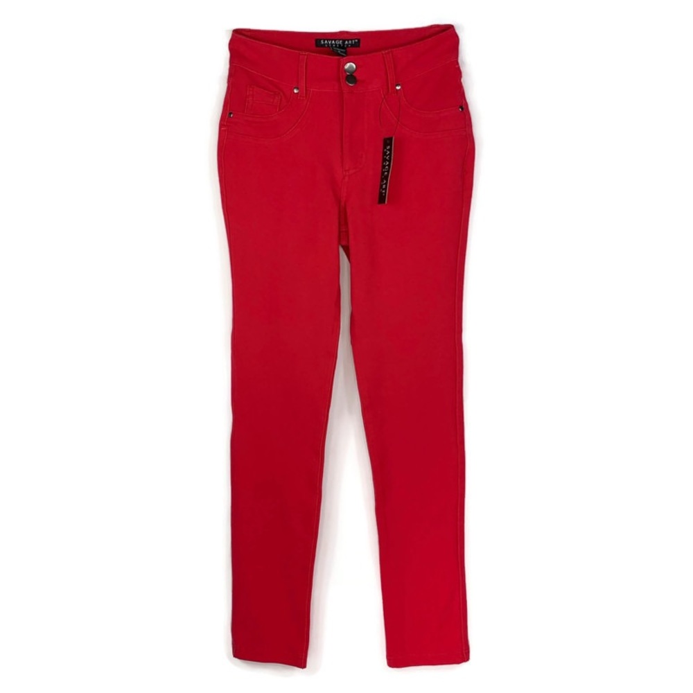 Savage Art Stretch Crimson Red Jeans